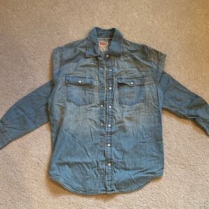 Levi's Light Blue Denim Distressed Shirt